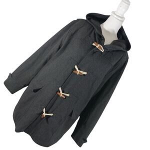 THE GAP! CHARCOAL GRAY WOOL BLEND PARKA STYLE, TOGGLE FRONT JACKET, COAT! SZ XL